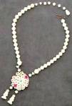 Click here to enlarge image and see more about item JVB13: Vintage German Glass Flower Necklace