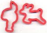 Pair Red Christmas Cookie Cutters