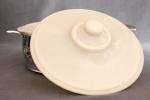 Click to view larger image of Vintage Fire King Ivory Casserole with Holder (Image2)