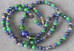  Vintage Carnival Blue Green Glass Necklace