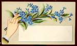 Vintage Calling Card Lady's Hand Forget-me-nots