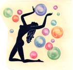 Vintage Meyercord Decal Art Deco Silhouette Bubble Girl