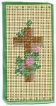 Click here to enlarge image and see more about item PEVG37: Vintage Punch Paper Bookmark Brown Cross
