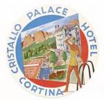 Vintage Luggage Label: Cristallo Palace Hotel Cortina