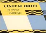 Click here to enlarge image and see more about item PEVLL45: Vintage Luggage Label: Central Hotel