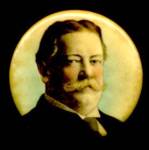 Click here to enlarge image and see more about item PG28: TAFT Looking To The Side President Color Pinback 