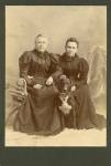 Antique Photograph of 2 Women and Large Dog
