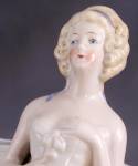 Click to view larger image of Vintage German Half Doll Pin Cushion in Gown (Image2)