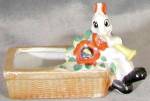 Click here to enlarge image and see more about item SVPC6: Vintage Luster Bunny Pin Cushion / Easter Dish