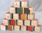 Click here to enlarge image and see more about item TB2: Vintage Child's Wooden Blocks Set of 20