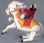 Vintage Tin Litho Wind Up Monkey Riding Horse