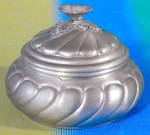 Click here to enlarge image and see more about item VBE61: Vintage Round Pewter Trinket Box