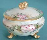 Click to view larger image of Antique Hand Painted with Pink Roses Dresser Set (Image2)