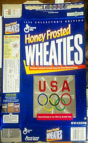 WHEATIES Cereal Box 1996 USA OLYMPICS 14.75 oz (Image1)