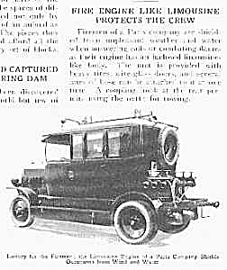 1927 Fire Engine Like Limousine Mag. Article