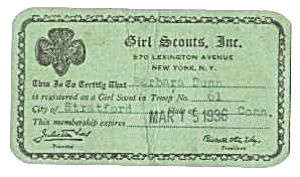 1936 Girl Scout Membership Card