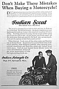1926 Indian Scout Motorcycle Ad L@@k