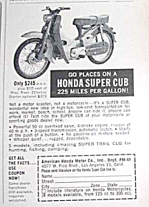 1961 Honda Super Cub Motorcycle Scooter Ad