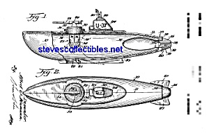 Patent Art: 1950s Toy Submarine - Matted