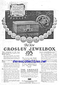 1928 CROSLEY JEWELBOX RADIO Magazine Ad L@@K! (Image1)