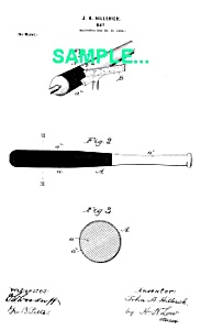 Patent Art: 1900s LOUISVILLE SLUGGER Baseball Bat (Image1)
