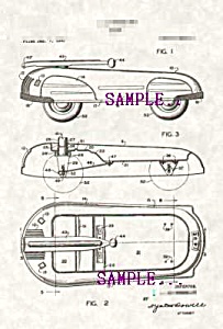 Patent Art: 1940s American Metalcraft Toy Wagon -matted