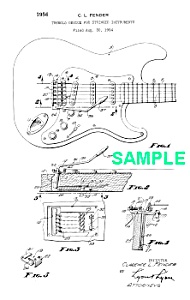 Patent Art: 1956 Fender Guitar Tremelo Device - Matted