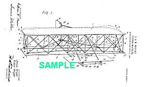 Patent Art: 1906 Wright Brothers Aircraft - Matted