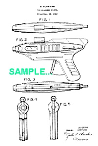 Patent Art: 1950s Atomic Flash Tin Litho Ray Gun