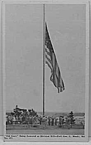 Fort Geo G Meade Old Glory Flag Army Postcard