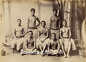 c.1890 Group Shirtless HAWAIIAN MEN Photo-GAY INTEREST (Image1)