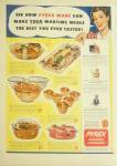 Click here to enlarge image and see more about item GL042117A1: 1943 PYREX Bakeware - Bowls Color Ad
