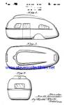 Click here to enlarge image and see more about item PAT0510B2-2009: Patent Art: 1930s TRAVEL TRAILER - matted