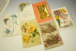 Click here to enlarge image and see more about item PC082616A002: Box Lot of 18 Early FLORAL POSTCARDS - Antique