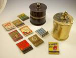 Click here to enlarge image and see more about item TO082616A1: Vint.Lot CIGARETTE HUMIDOR/BOXES+Matchbooks SAMBO
