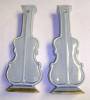 Click to view larger image of Pair of Vintage VIOLIN Pottery WALL POCKETS (Image3)