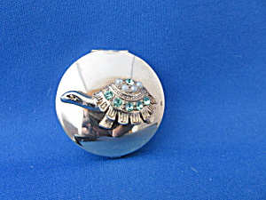 Turtle Pill Box Filled With Crystal Beads