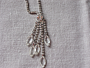 Rhinestone And Glass Necklace