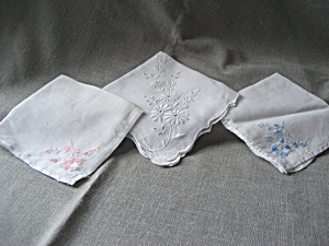 Three Flowered Handkerchiefs