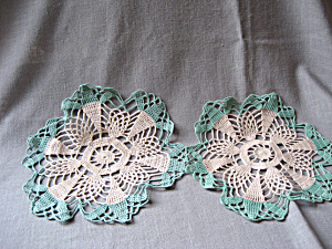 Green And Tan Doilies