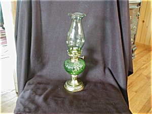 Hand Blown Green Miniture Oil Lamp (Image1)