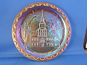 Bi-centennial Carnival Glass Independence Hall Plate