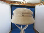 Cream Wool Hat with Rhinestone Circle Decorations