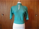 Click to view larger image of 1950s Green and White Sweater (Image1)