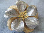 Click to view larger image of Gold and Silver Tin Flower Brooch (Image2)