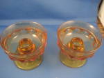 Click to view larger image of Hard to Find Anchor Hocking Thumbprint Candle Holders (Image2)