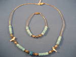 Liquid Silver Turquoise Coral Necklace and Bracelet