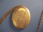 Large Locket with Gold Chain