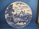 Click here to enlarge image and see more about item 7705: Blue Plate With Farm Scene