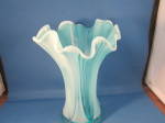 Click to view larger image of Jefferson Blue Opalescent Squat Vase (Image2)